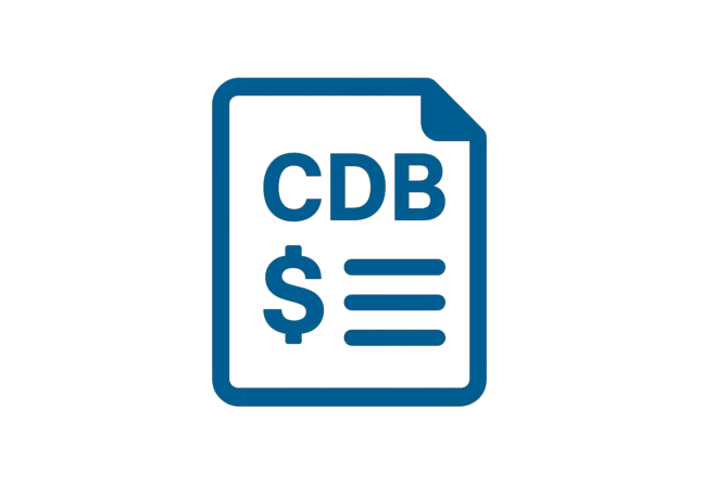 Ícone simples representando um Certificado de Depósito Bancário (CDB).