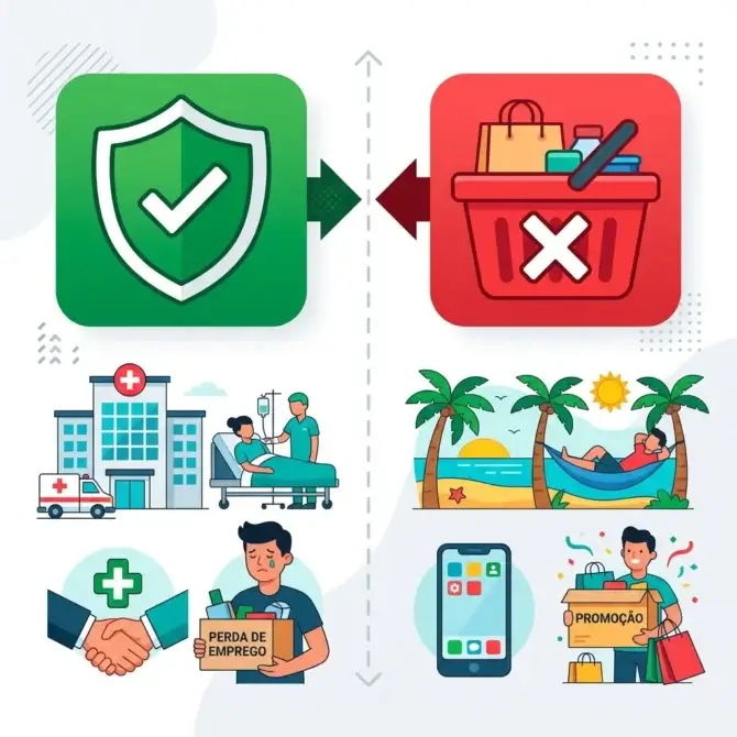 Comparativo emergência vs desejo